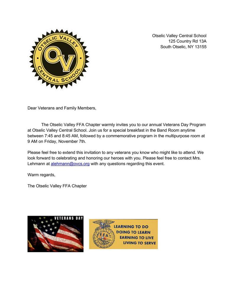 Veterans Day Breakfast Info