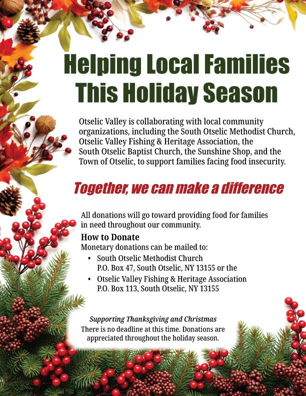 Helping Local Families this Holiday Season flyer