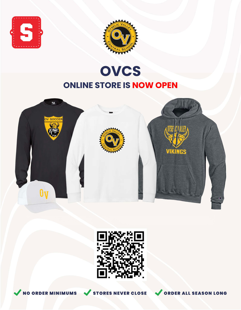 OV Clothing flyer with QR code