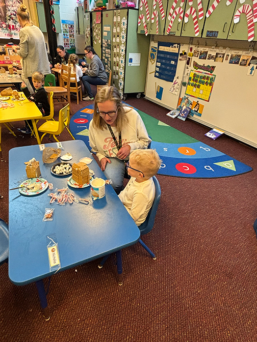 PreK Gingerbread making with families