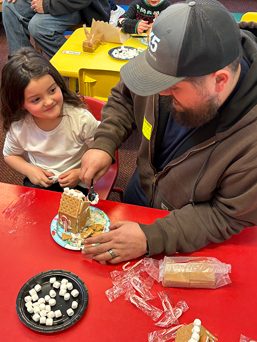 PreK Gingerbread making with families