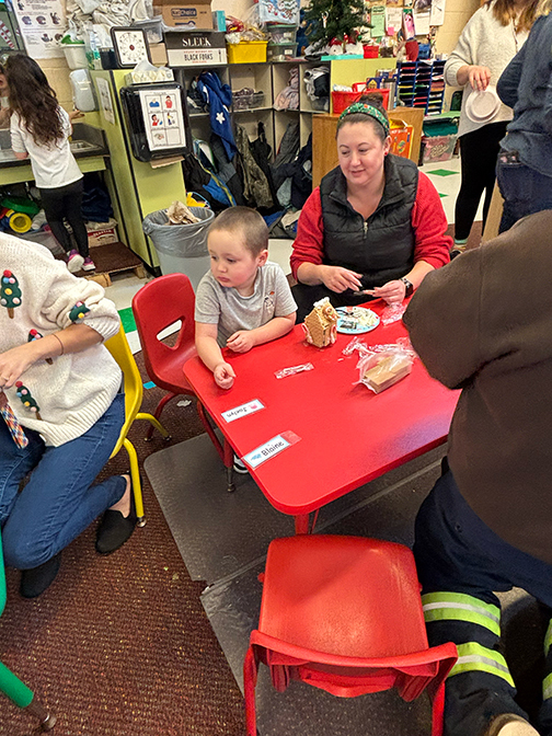 PreK Gingerbread making with families