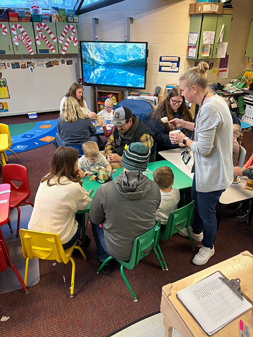 PreK Gingerbread making with families