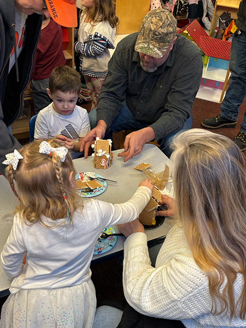 PreK Gingerbread making with families