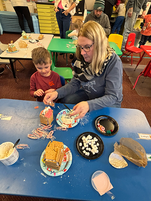 PreK Gingerbread making with families