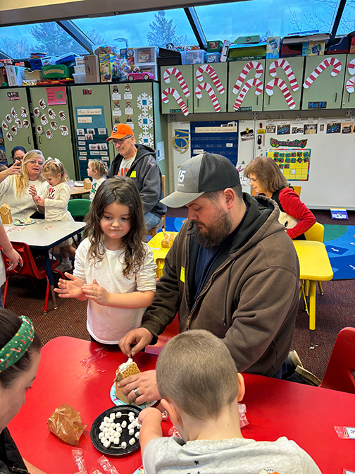 PreK Gingerbread making with families