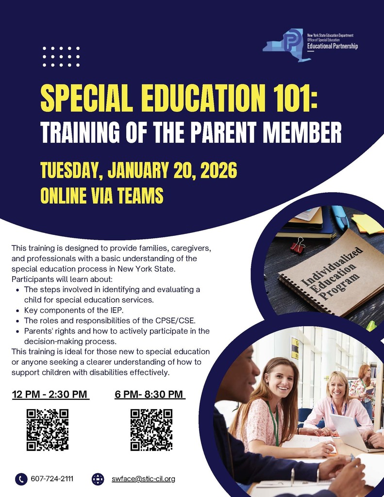 Special Education 101: Training of the Parent Member graphic