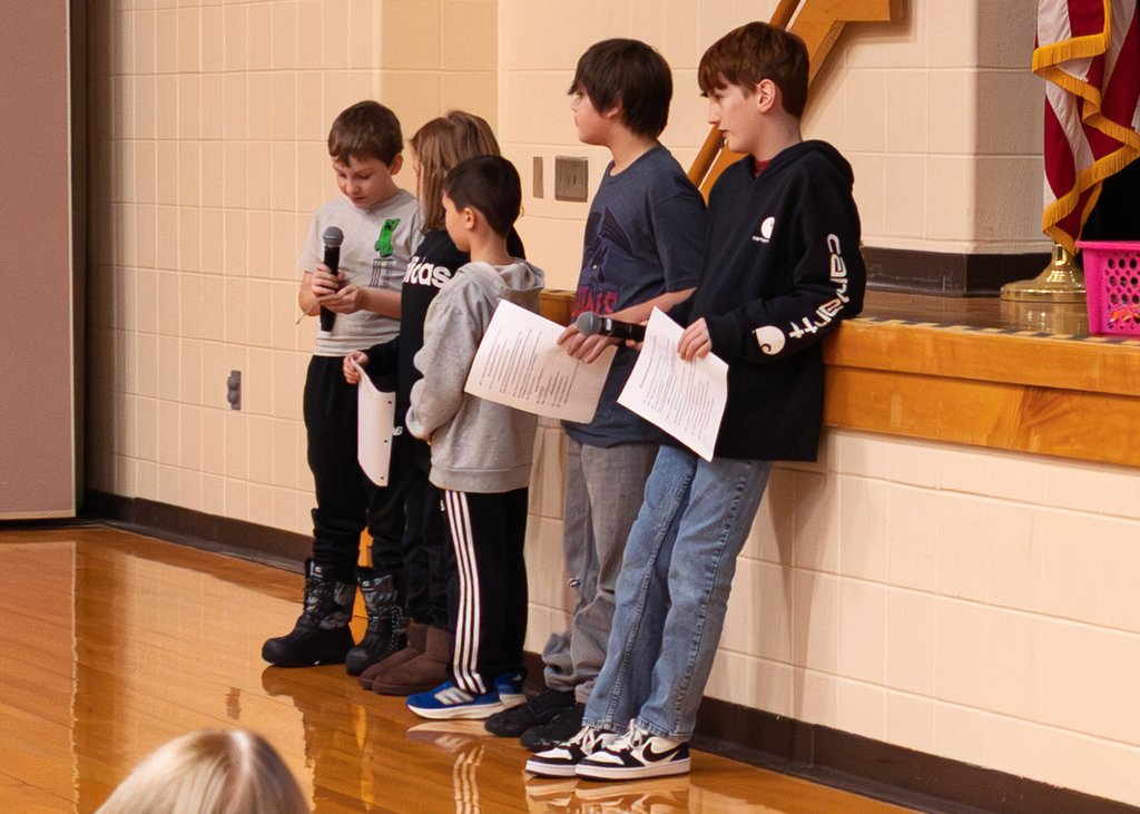 Students telling jokes