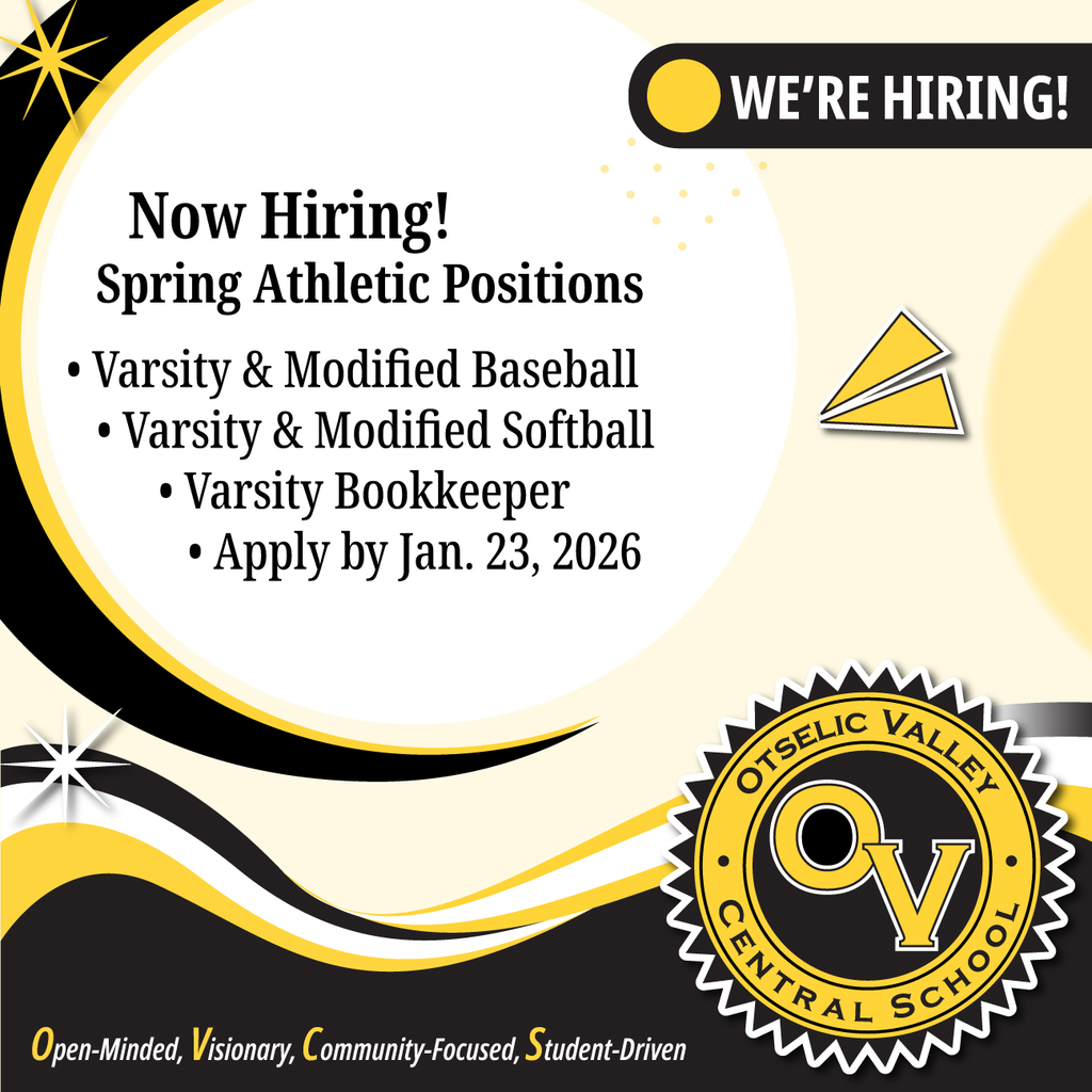 Graphic listing Spring Athletic Positions for OV