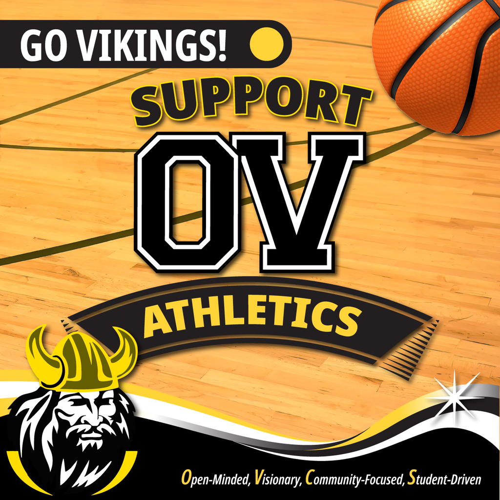 Otselic Valley athletics graphic encouraging support for OV sports teams.