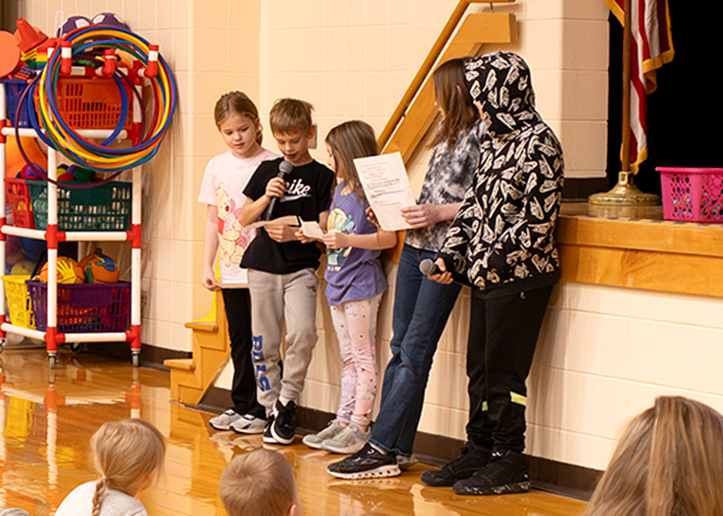 Students sharing jokes