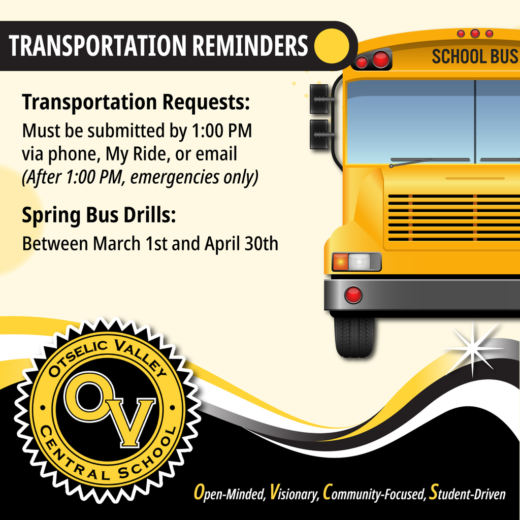 Transportation reminder graphic