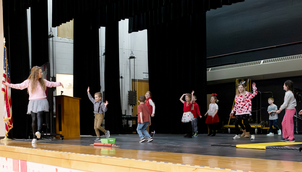 Students dancing on stage