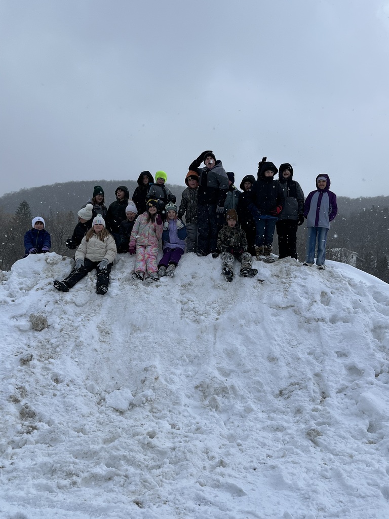 The class on a snow hill