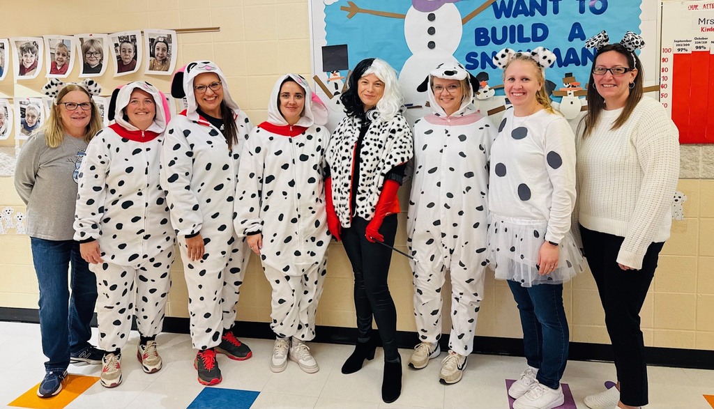 Prek-2 Staff dressed up for the 101 day of school