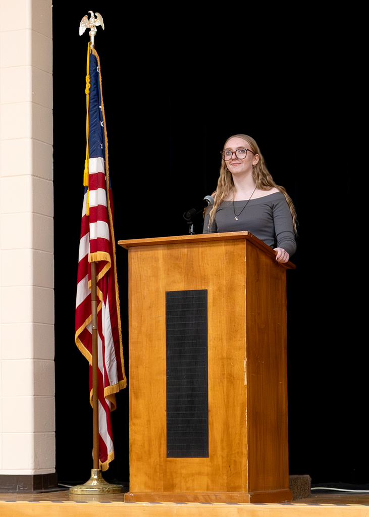 Student speaker at forum