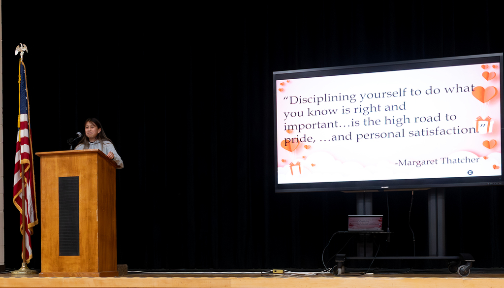 Student speaker at forum