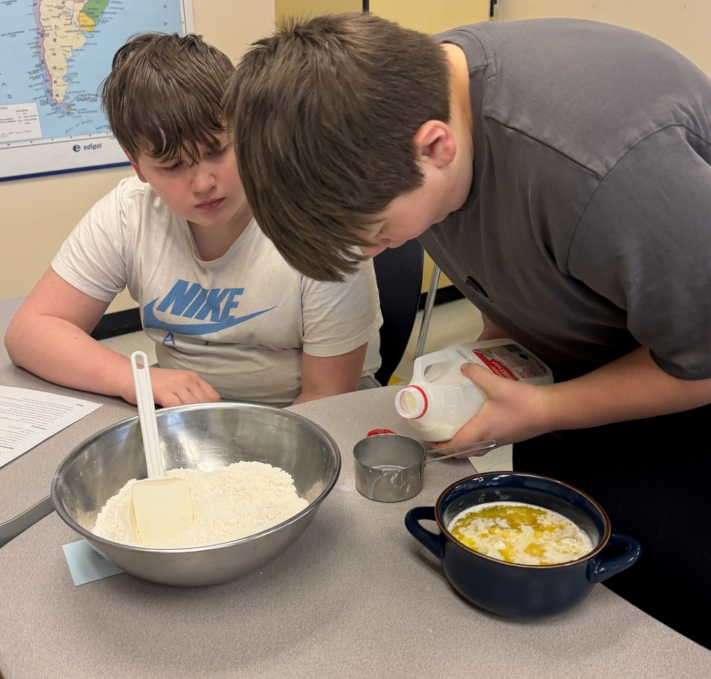Sixth grade makes waffles