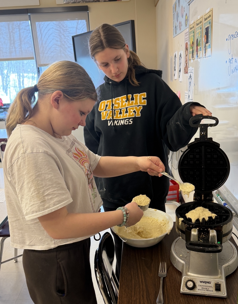 Sixth grade makes waffles