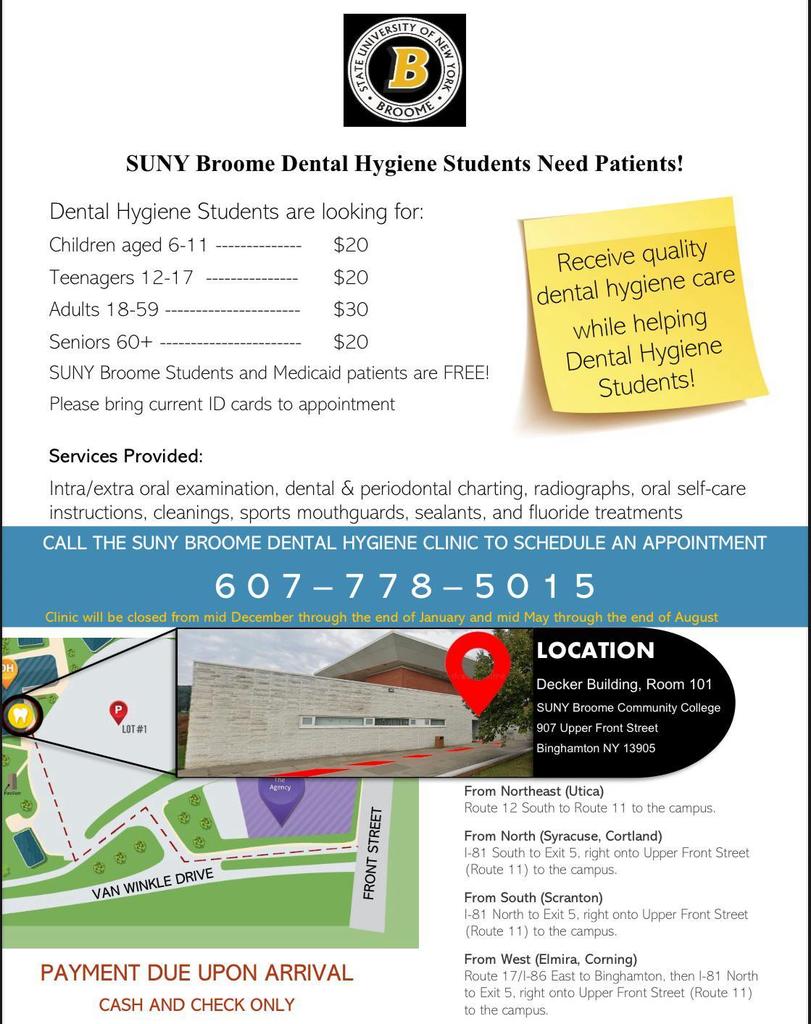 SUNY Broome Dental Hygiene Flyer