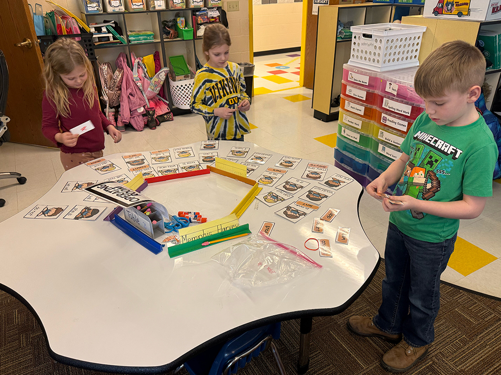 First grade students study the contractions