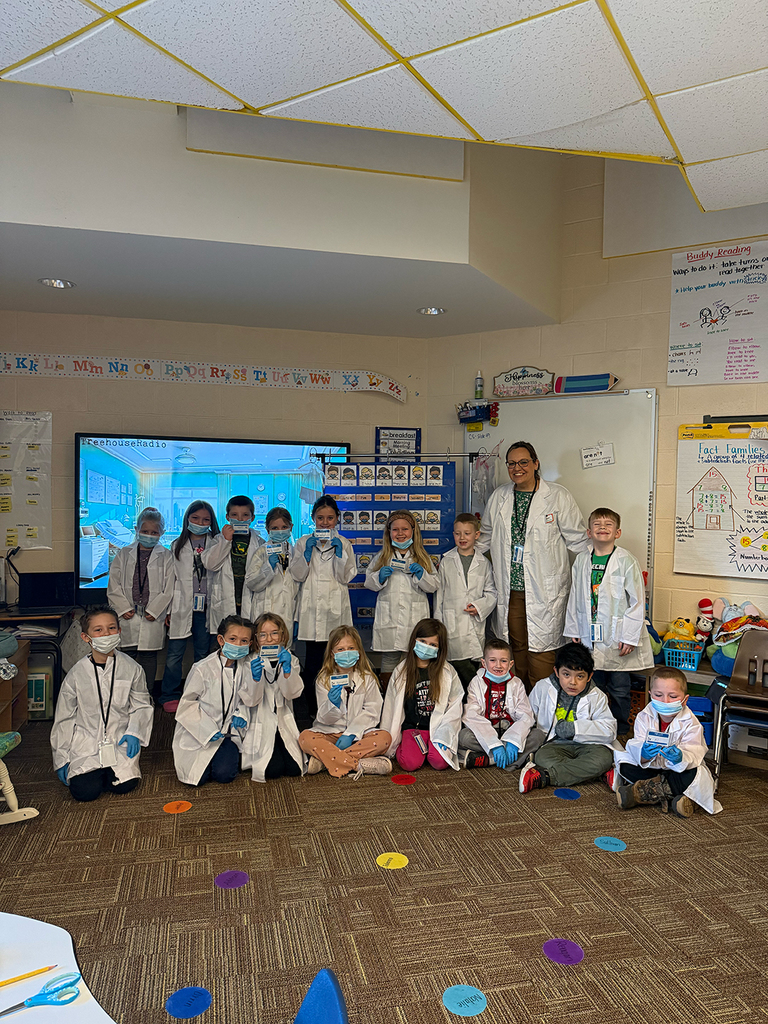 The first grade class and teacher in the room after contraction surgery