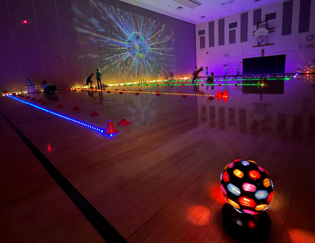 Students having fun with Cosmic Bowling