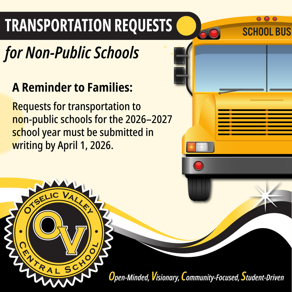 Transportation to Non Public School Request Graphic by April 1, 2026