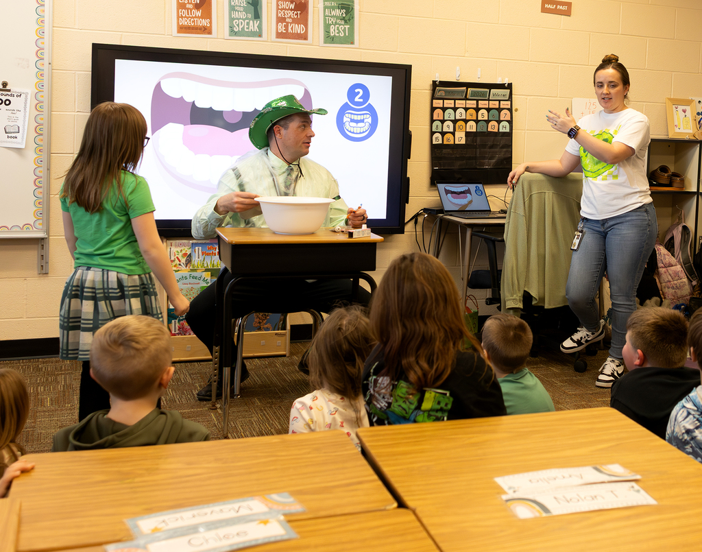 Mrs. Marston talking to the class