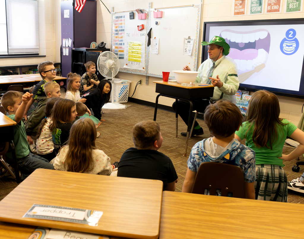 Mr. Gross talking to the class