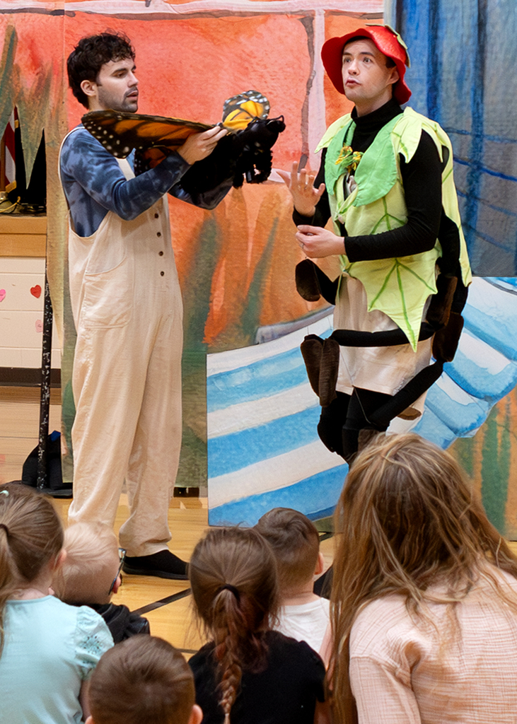 A butterfly and spider meet