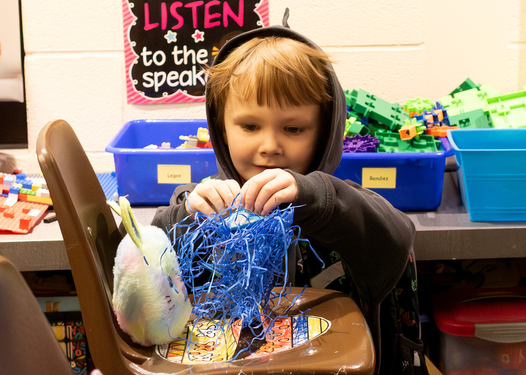 A student finds a peep egg