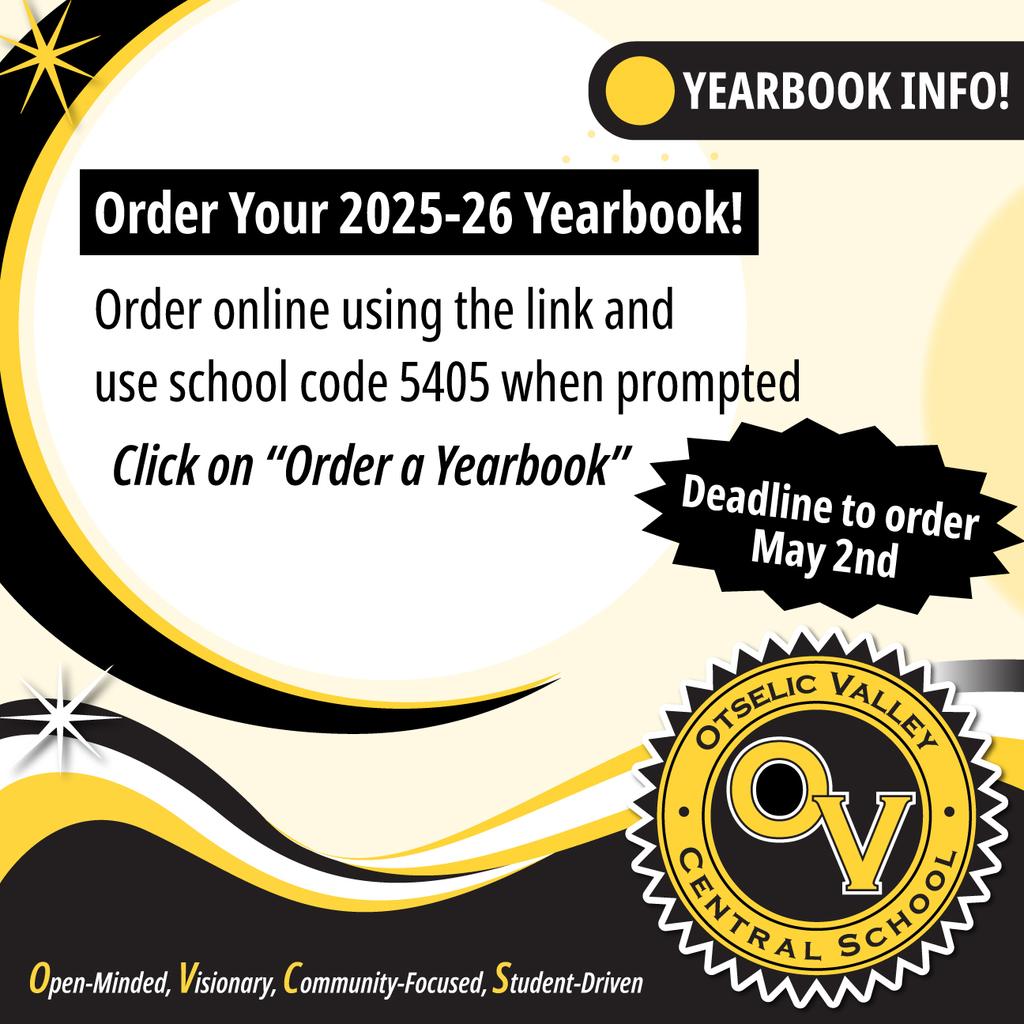Graphic reminder to order yearbooks by May 2, 2026