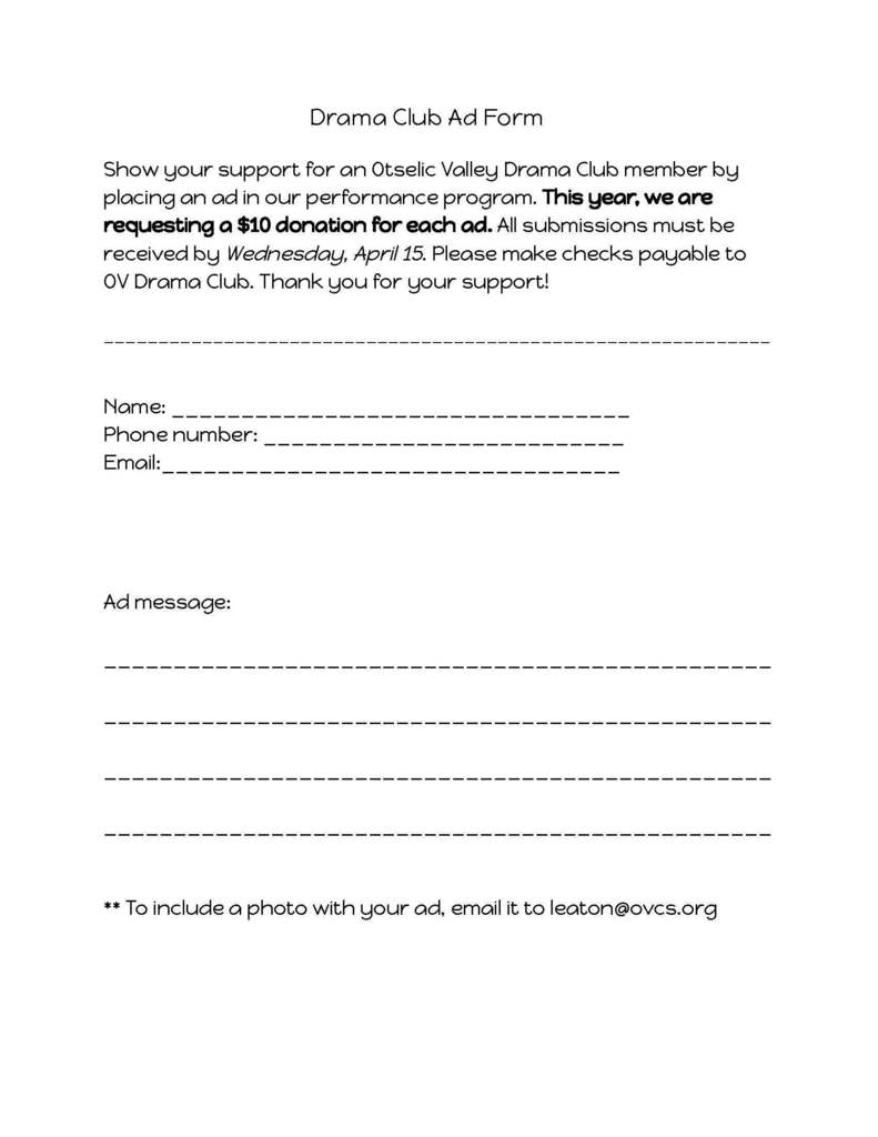 Drama Club Form