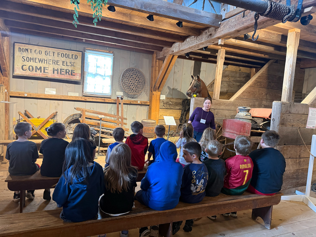 Second grade students on a field trip at the Chenango County Historical Society
