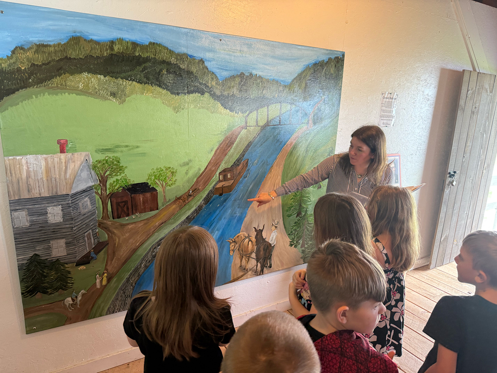 Second grade students on a field trip at the Chenango County Historical Society
