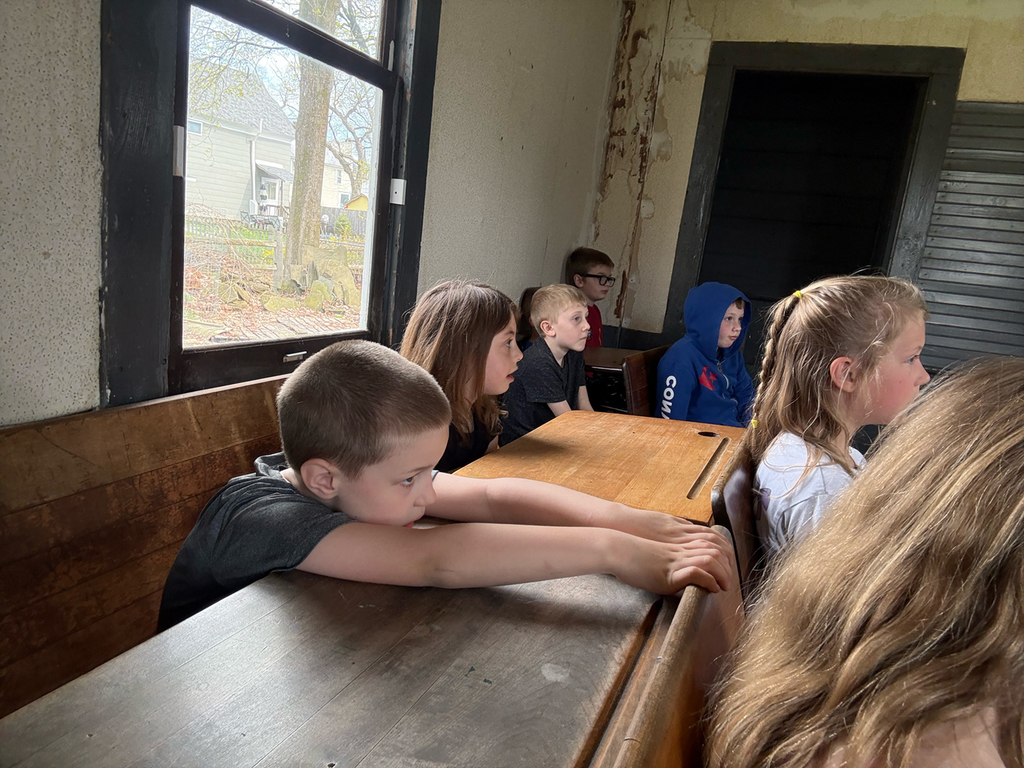 Second grade students on a field trip at the Chenango County Historical Society