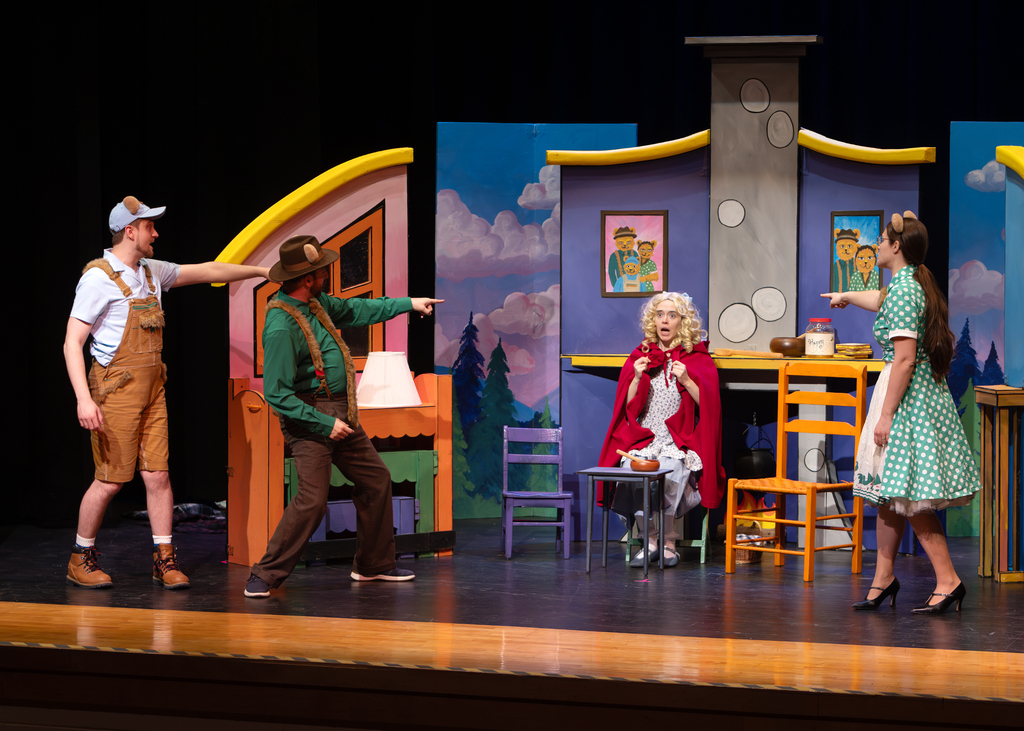 Performers from Tri-Cities Opera present The Three Bears to Otselic Valley students during a live, interactive performance.