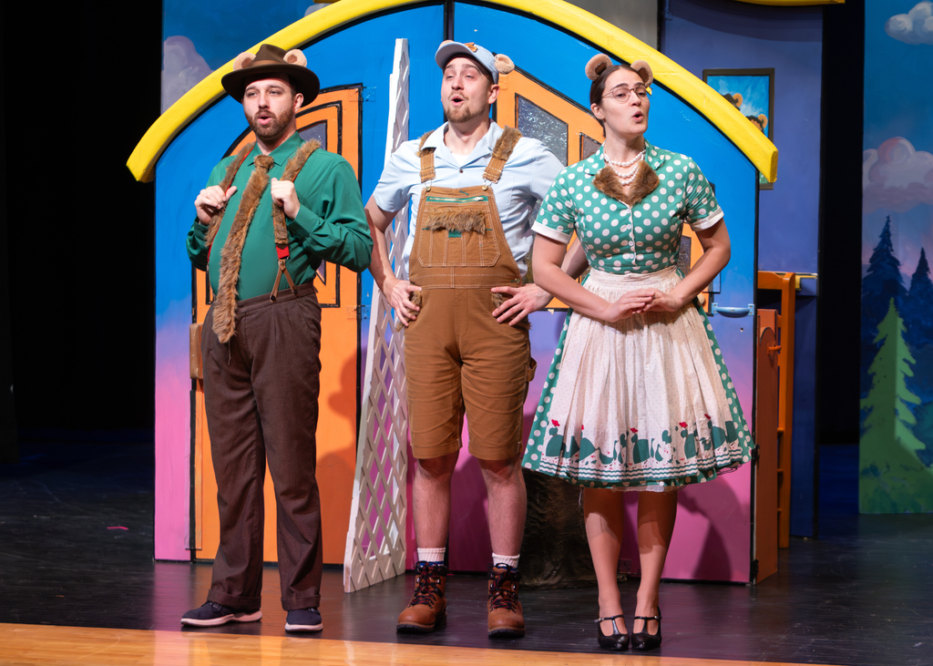 Performers from Tri-Cities Opera present The Three Bears to Otselic Valley students during a live, interactive performance.