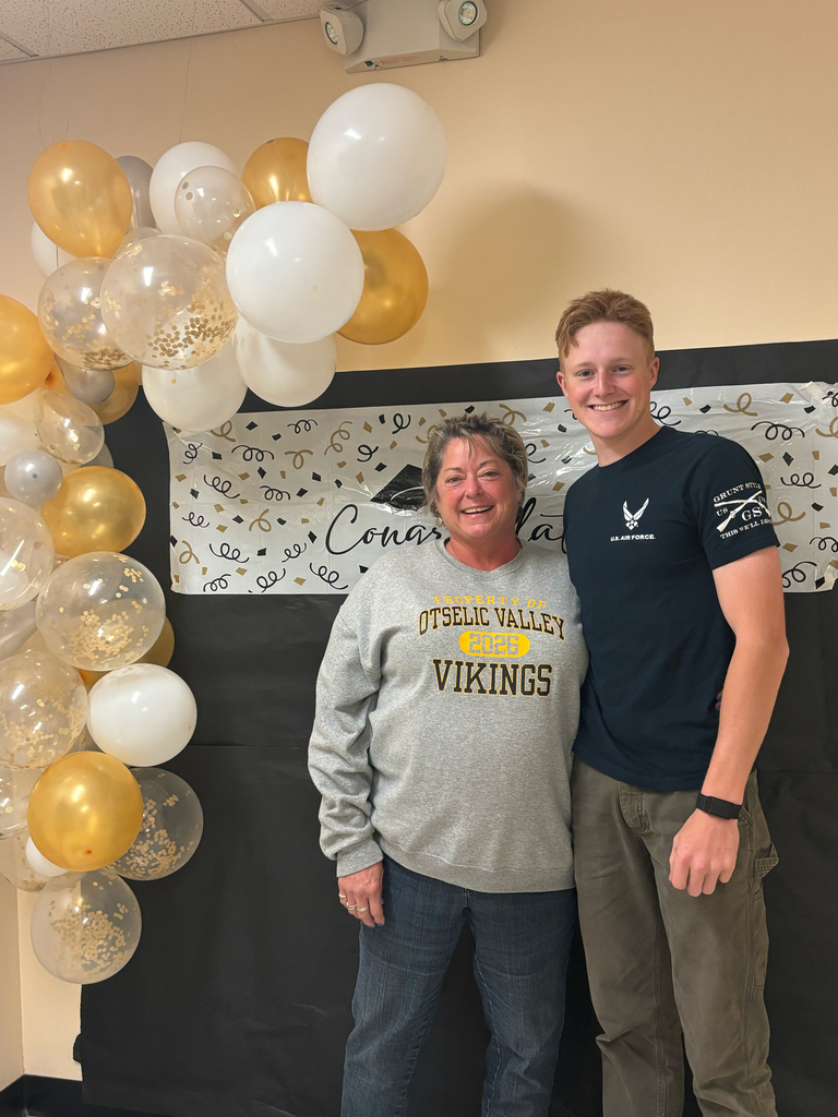 OV seniors gather for a Decision Day celebration, posing for group photos with classmates.