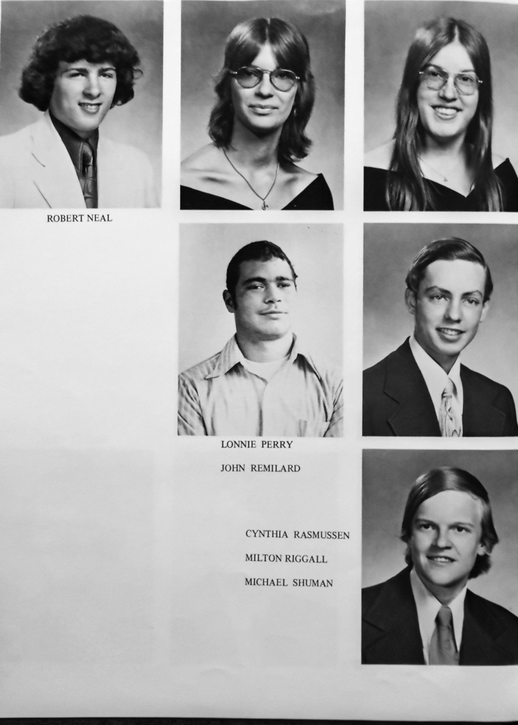 Black-and-white pages from the 1976 Otselic Valley yearbook Reflections featuring senior portraits of graduating students from the OV Class of 1976.