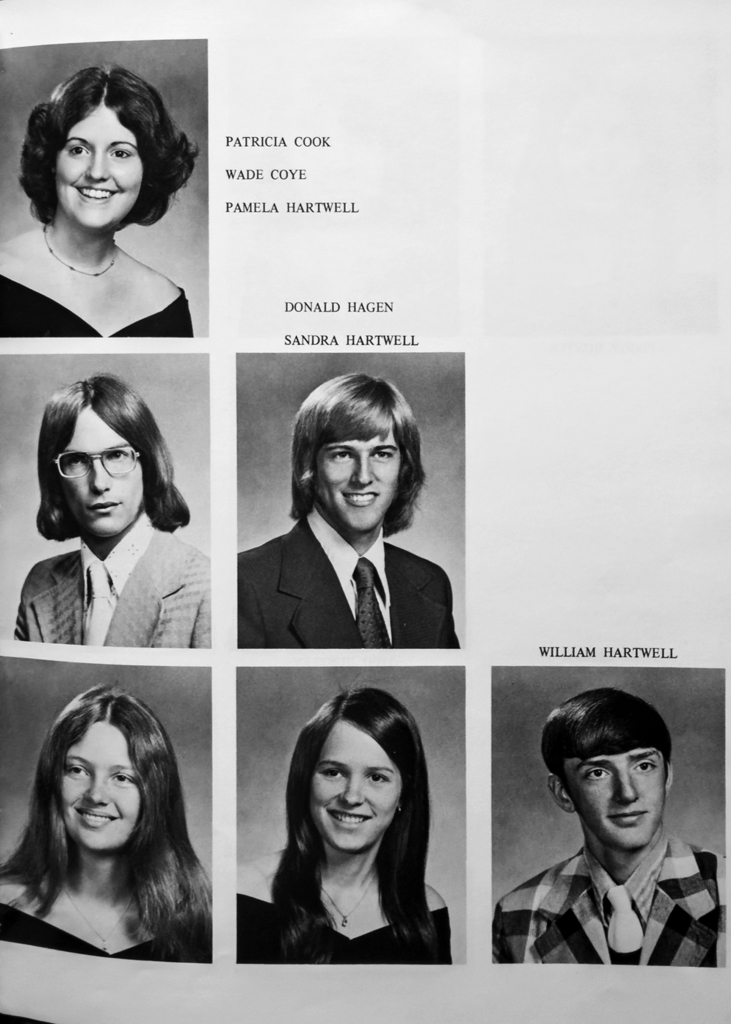 Black-and-white pages from the 1976 Otselic Valley yearbook Reflections featuring senior portraits of graduating students from the OV Class of 1976.