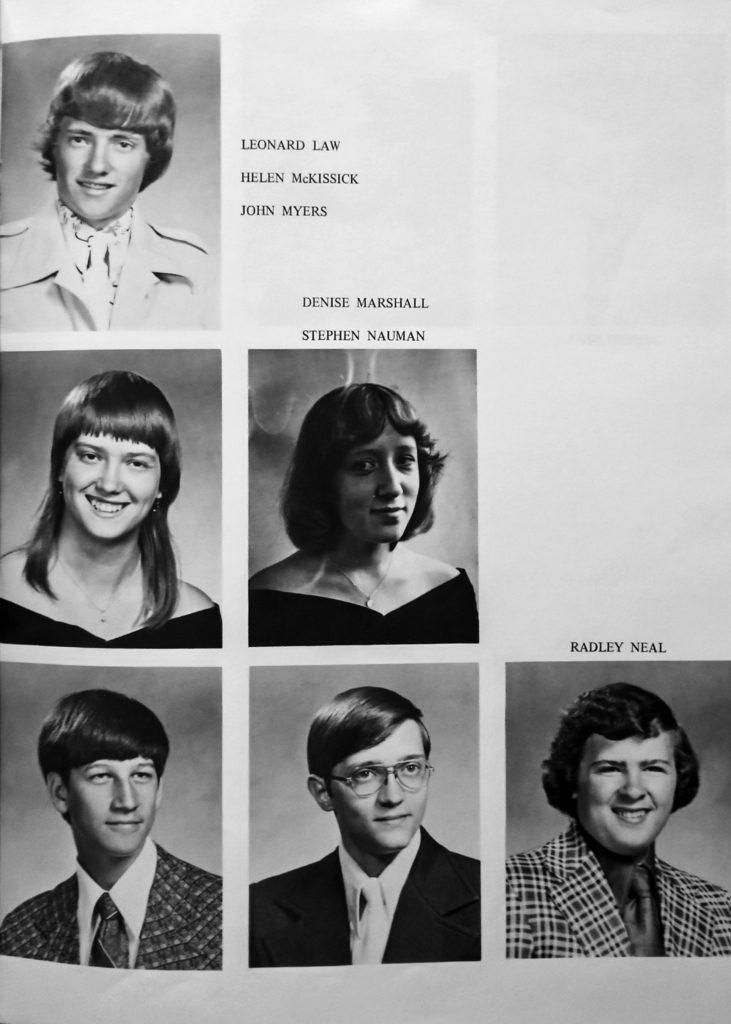 Black-and-white pages from the 1976 Otselic Valley yearbook Reflections featuring senior portraits of graduating students from the OV Class of 1976.