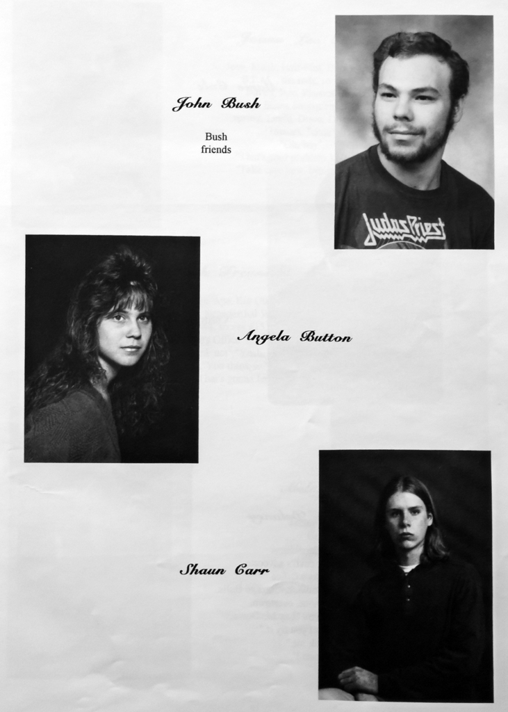 Black-and-white scanned yearbook pages from the 1996 Otselic Valley yearbook featuring senior portraits, student names, nicknames, personal quotes, and memories from graduating seniors.