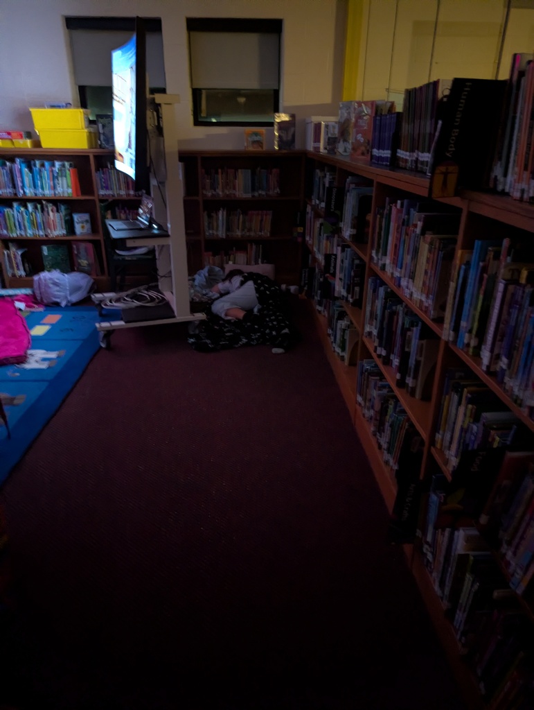 Students sleeping in the library