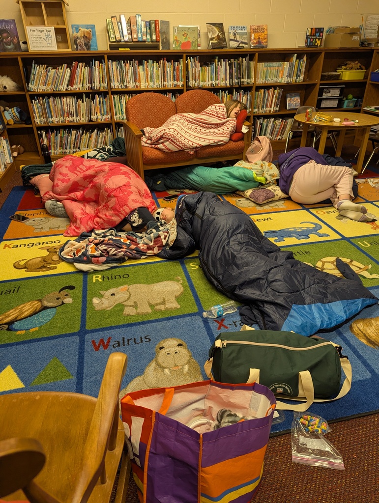 Students sleeping in the library