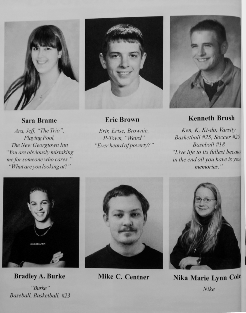 Scanned yearbook pages from the 2006 Otselic Valley yearbook featuring senior portraits, student names, quotes, activities, nicknames, and memories from members of the graduating class.
