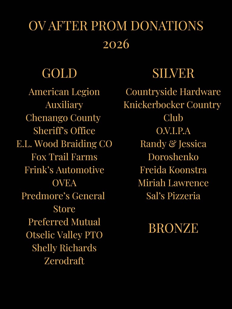 OV After Prom Donation Supporter List for 2026