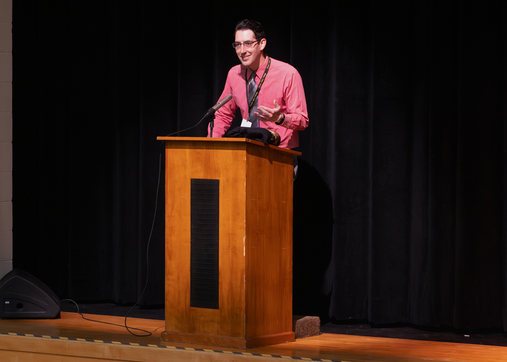 Students participate in the Otselic Valley Student Government Forum, where student leaders shared updates, discussed leadership opportunities, recognized student accomplishments, and celebrated school pride and community involvement.
