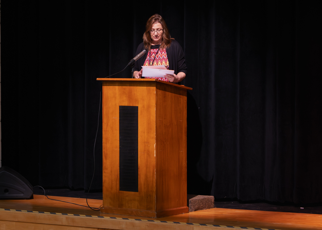 Students participate in the Otselic Valley Student Government Forum, where student leaders shared updates, discussed leadership opportunities, recognized student accomplishments, and celebrated school pride and community involvement.